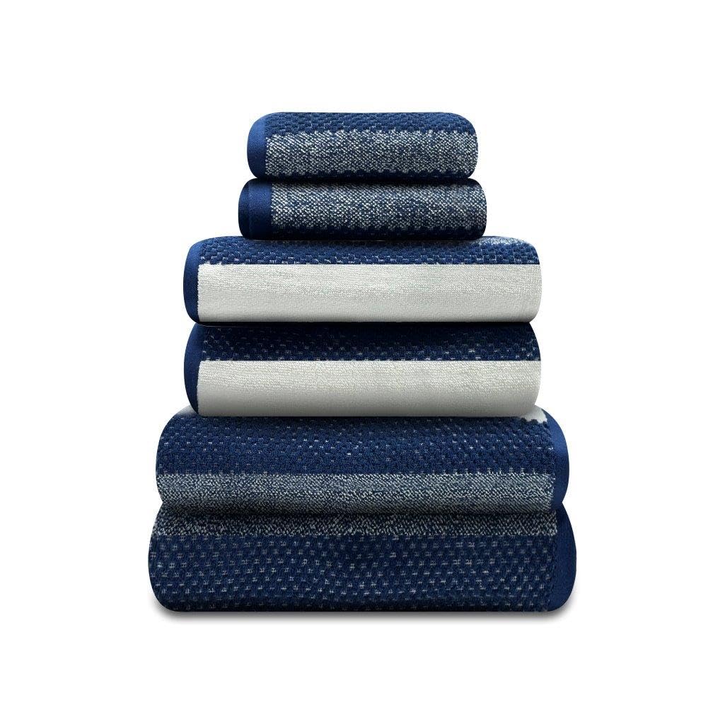 GC Gaveno Cavailia Striped Bath Towel Set - 100% Cotton 2 Pack