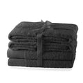 AmeliaHome Amari 6-Piece Cotton Towel Set | Grey Absorbent Bath Textiles
