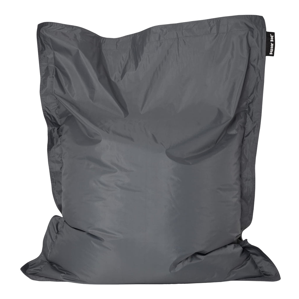 Bean Bag Bazaar Giant Outdoor Floor Cushion | Slate Grey Water-Resistant