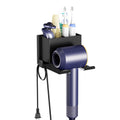 ZDDLOINP Hairdryer Holder Wall Mounted with Storage Compartment, Black