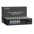 NICGIGA 12 Port Gigabit PoE Switch | 8 Port PoE+ 120W & 2 SFP Uplink