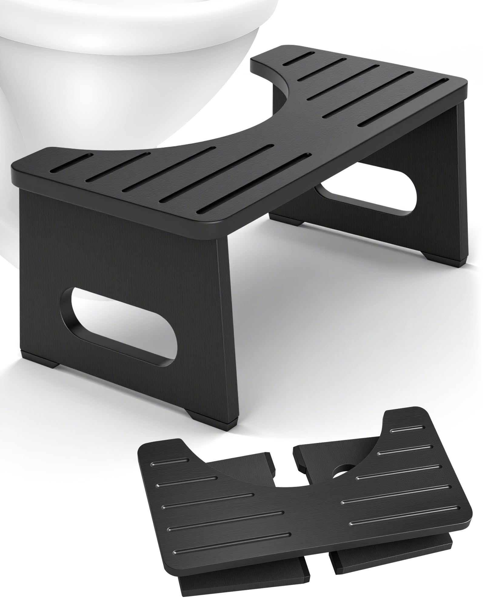 Foldable Wooden Toilet Stool – Non-Slip Squatting Footrest