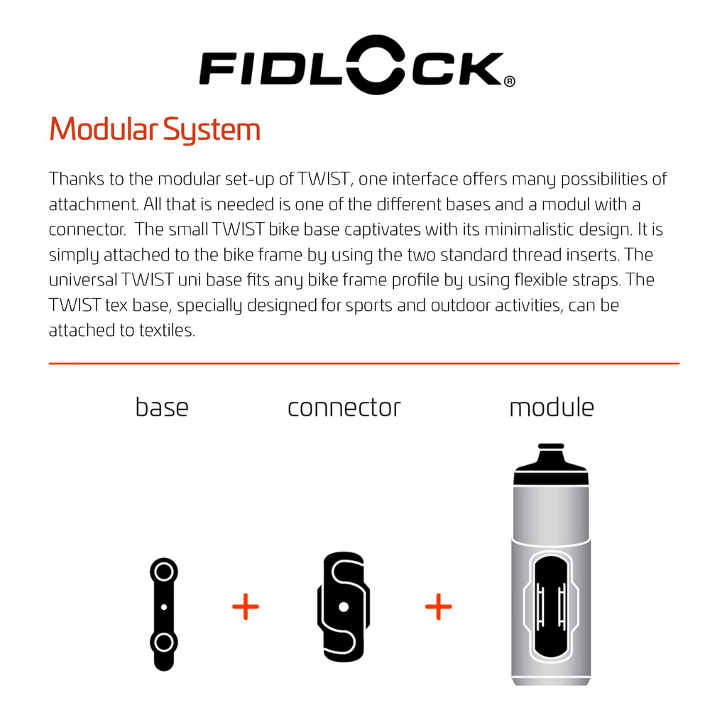Fidlock Twist 800ml Magnetic Water Bottle Set – BPA-Free Black