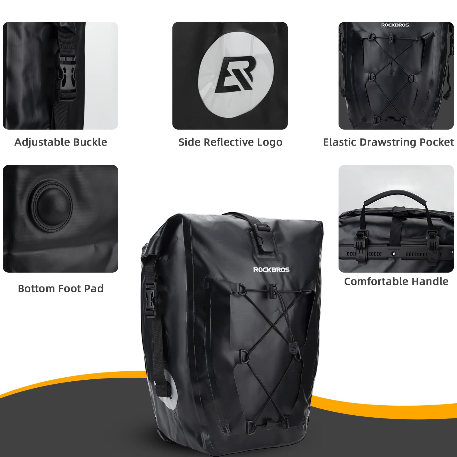 ROCKBROS Bike Pannier Bag | 25L-32L Waterproof Rear Rack Bicycle Bag