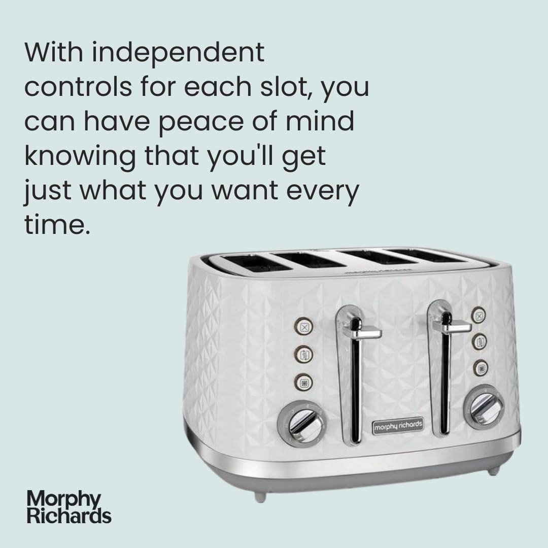Morphy Richards Vector 4 Slice Toaster | High Gloss White – 248134