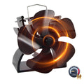 Tomersun Mini Log Burner Fan | 5 Blades Heat Powered Stove Fan with Thermometer