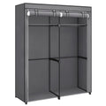 Songmics Fabric Wardrobe – Portable Clothes Rack with 2 Rails, Grey