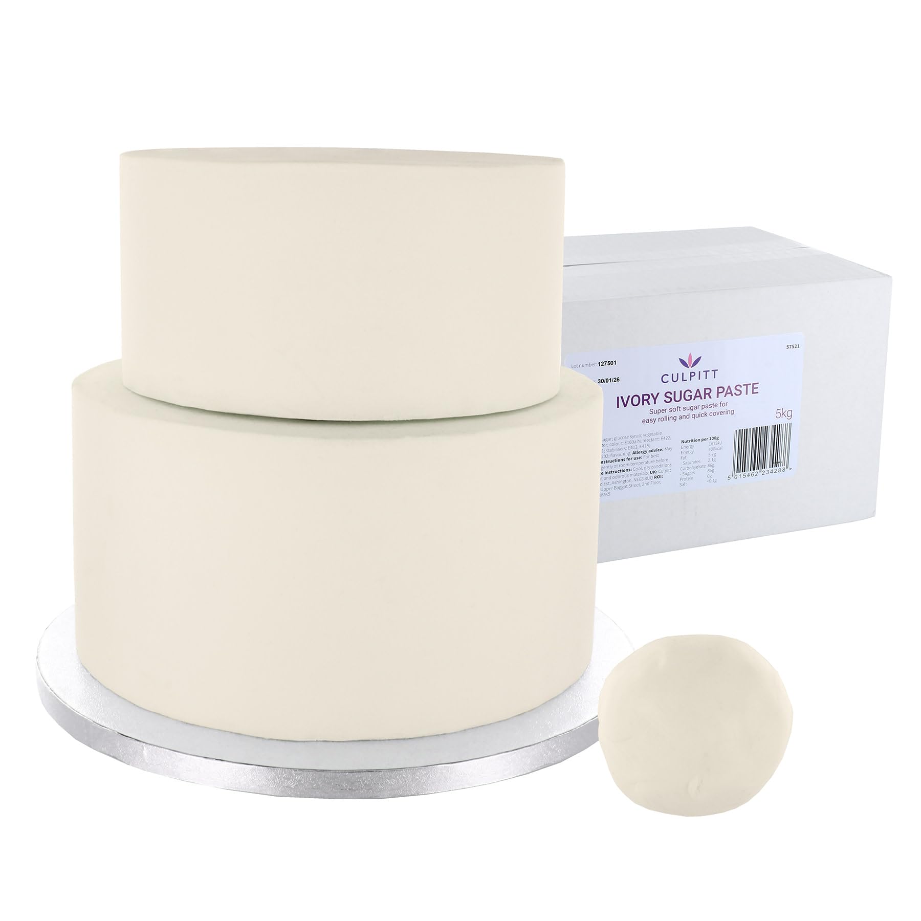 Culpitt Super Soft Ivory Sugar Paste – 5kg Ready to Roll Fondant Icing