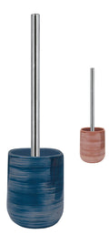 KW Luxury Blue Stoneware Toilet Brush and Holder with Gold Flecks