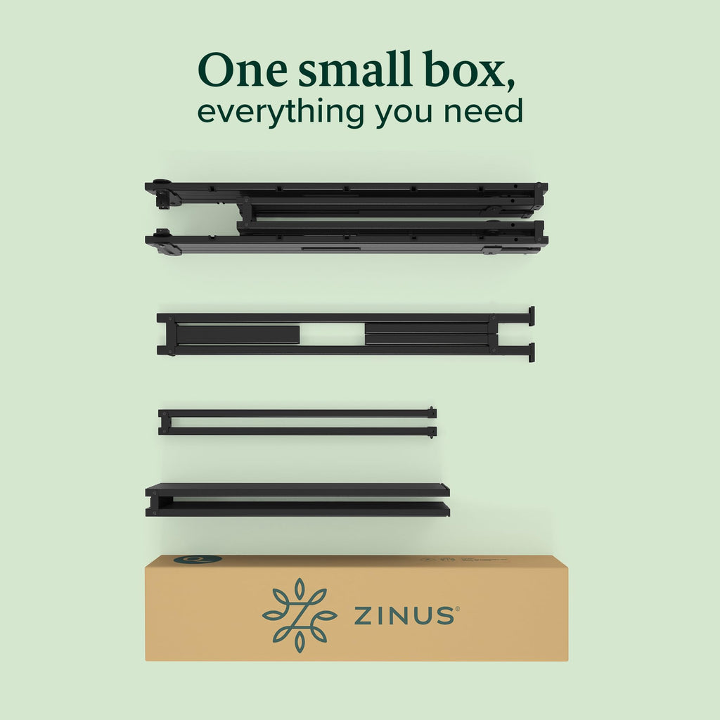 Zinus Caleb Single Metal Bed Frame – 90x190cm Foldable Bed with Storage