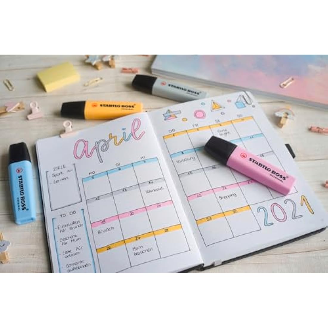 STABILO BOSS ORIGINAL Pastel Highlighters | Chisel Tip | Pack of 8