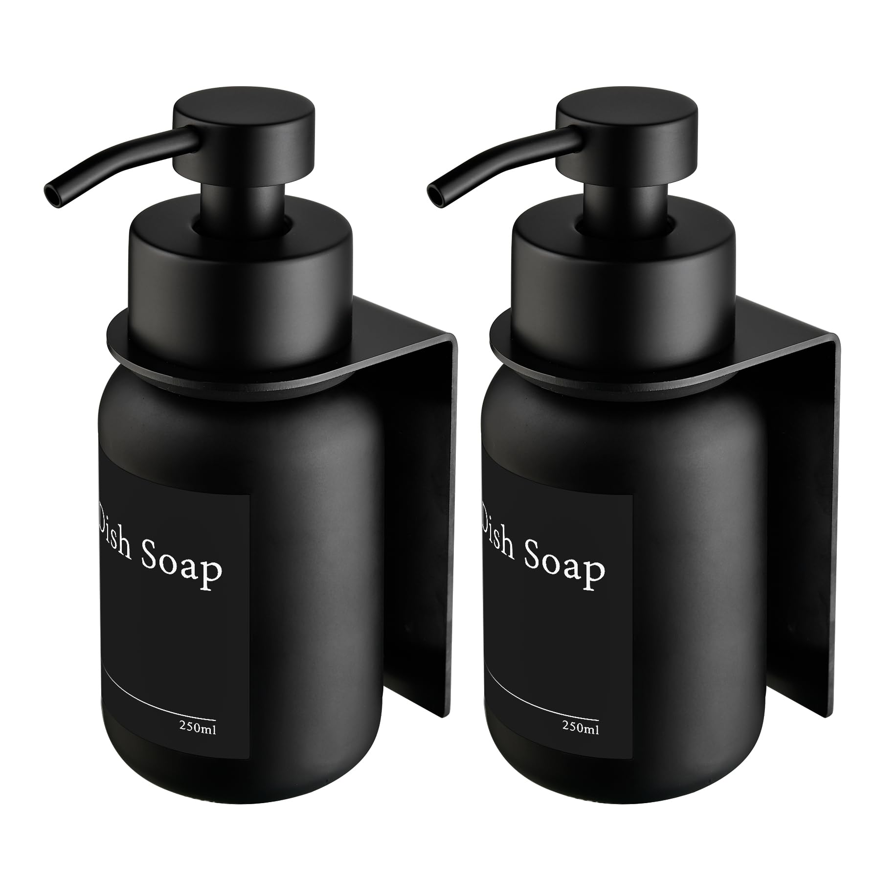 Jolof Store 2-Pack Glass Soap Dispenser with Wall Mount – Stainless Steel