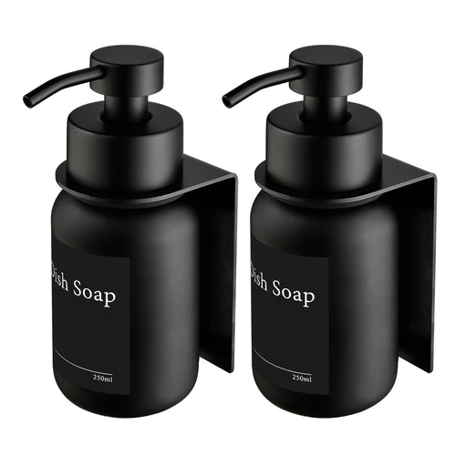 Jolof Store 2-Pack Glass Soap Dispenser with Wall Mount – Stainless Steel