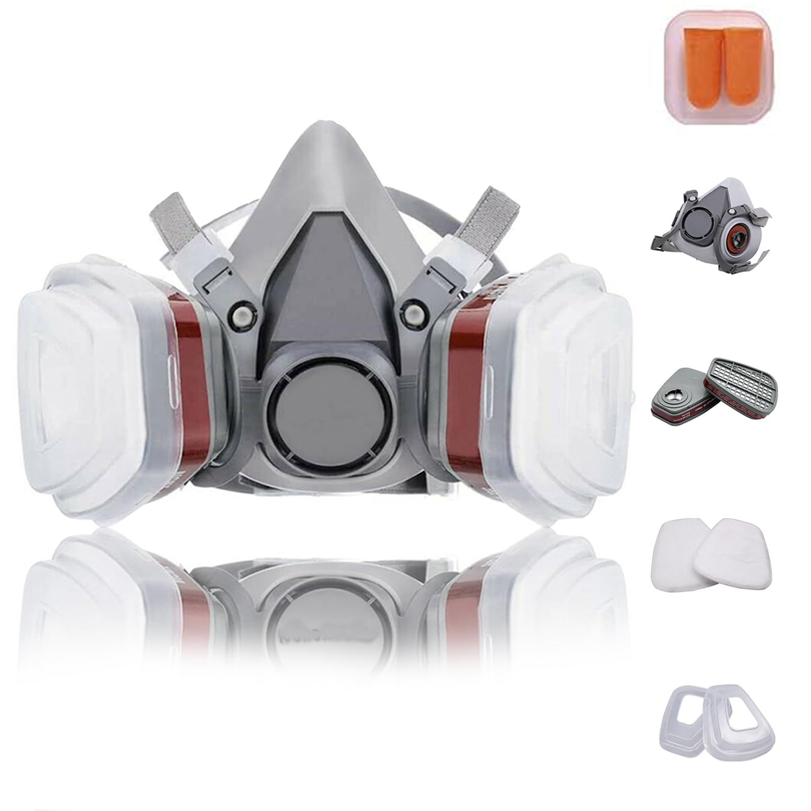 Prassia Reusable Respirator Mask Set for Painting, Gas & Organic Vapors