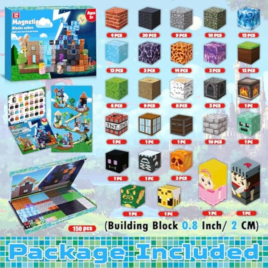 GraceDuck 150 PCS Magnetic Blocks – Dark Forest Castle STEM Building Toys