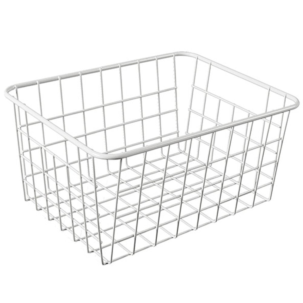 TEERFU Large Metal Wire Storage Basket Bins with Handles - 2 Pack