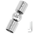 Jolof Store Bay Window Curtain Rod Corner Connector – 1 Inch Silver Steel