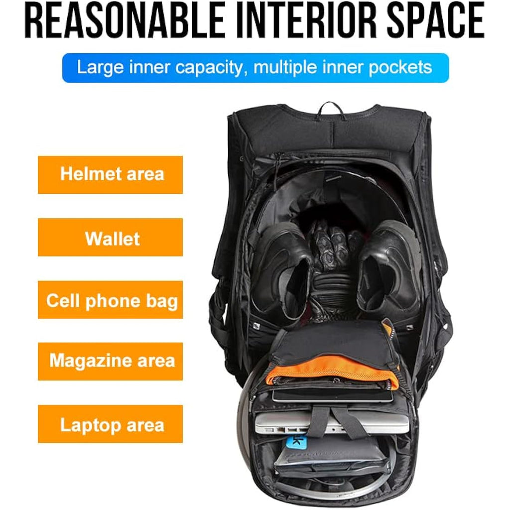 Carbon Fiber Motorcycle Hardshell Backpack | Waterproof