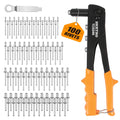 BEETRO Heavy Duty Hand Riveter Gun Set with 4 Nosepieces and 100 Rivets
