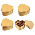 sourcing map 4Pack Metal Tin Box, 2.4x2.3x1.1 Heart Empty Tinplate Containers with Lids - image 1