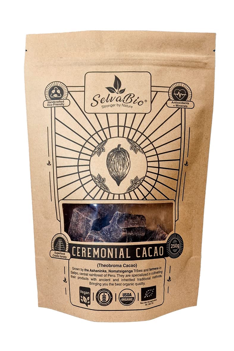 Jolof Store Organic Ceremonial Grade Cacao – 100% Raw Peruvian Criollo, 250g