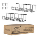 Under Desk Cable Management Tray – 2 Pack Metal Wire Organizer