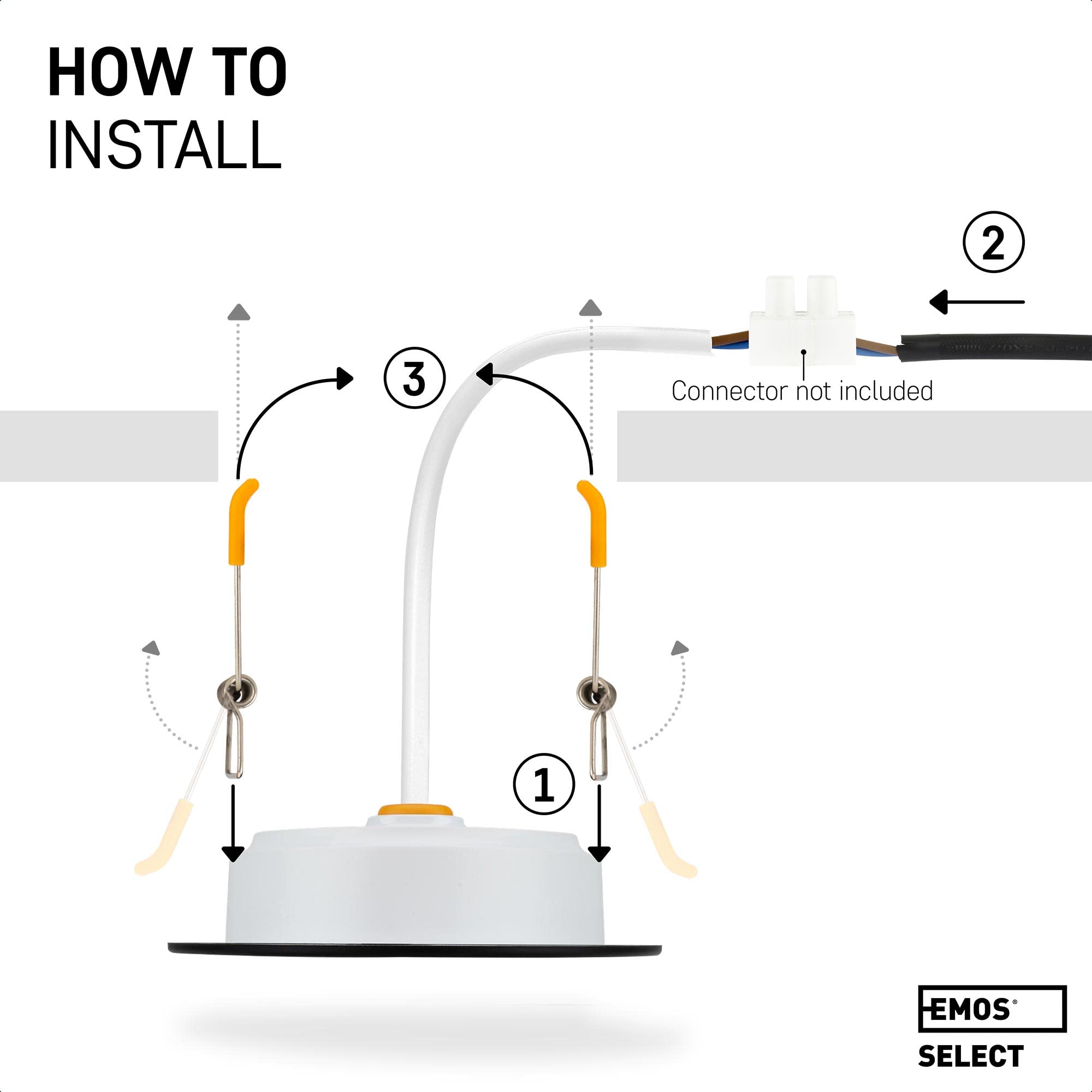 EMOS LED Recessed Downlights - IP54 Waterproof 3000K Warm White - Set of 12