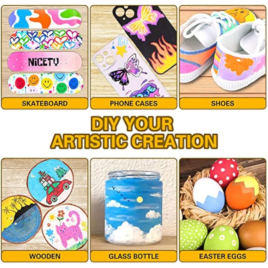 NICETY Acrylic Paint Pens - 72 Colors Extra Fine Tip Markers for Rock Painting