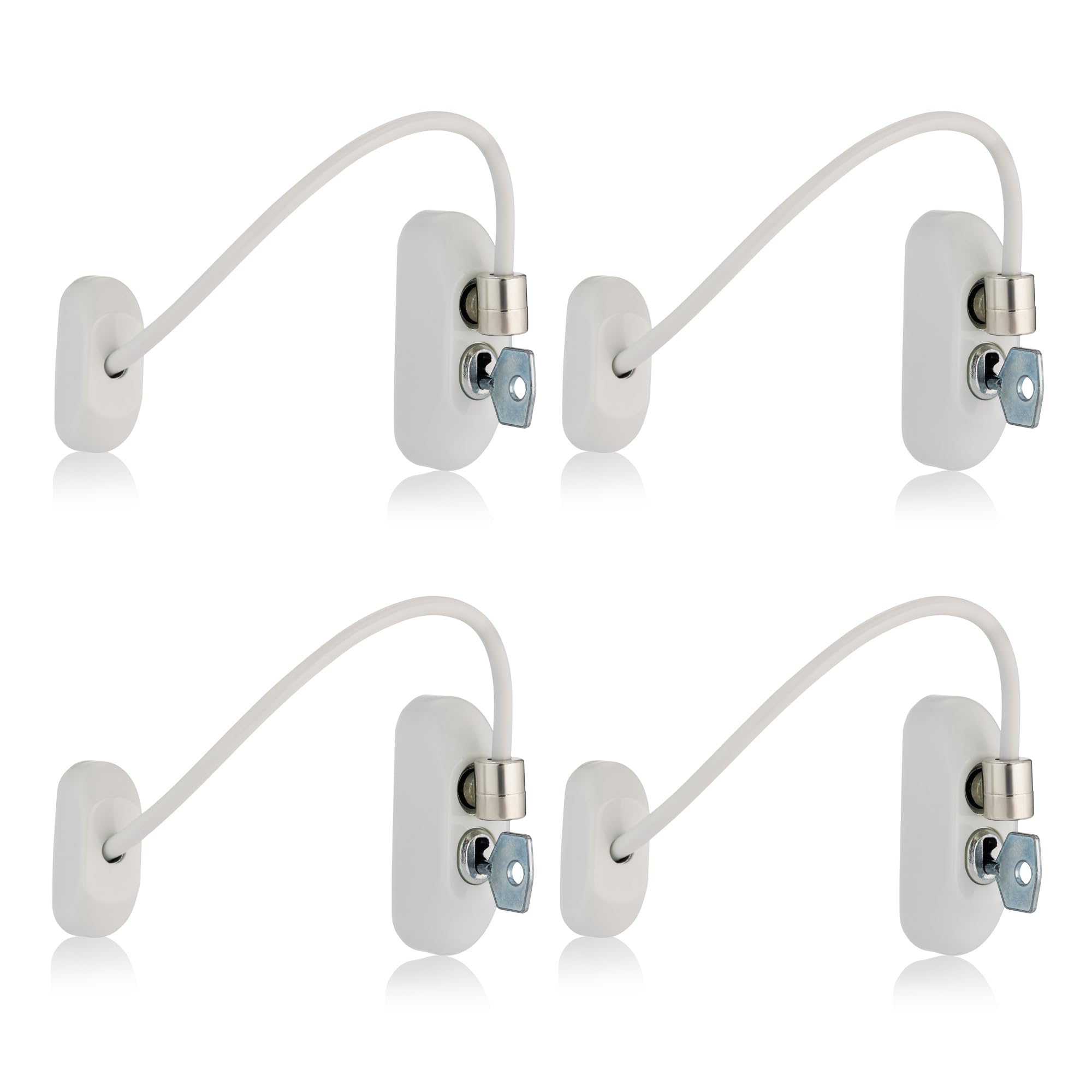 XFORT Viper Key Locking Cable Window Restrictor - White Child Safety Lock