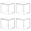 Kamehame Clear Acrylic Display Box with Lid Small Boxes 4 Pcs 10x10x10cm