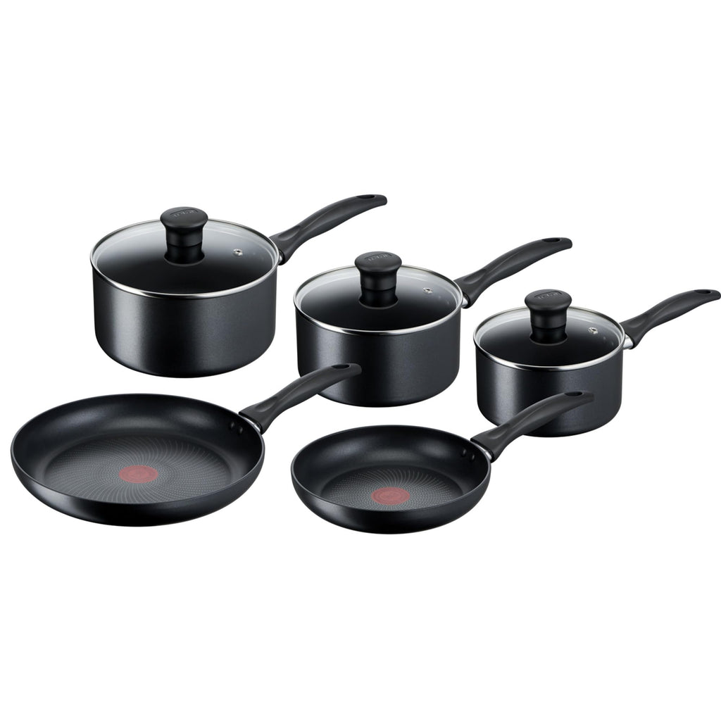 Tefal 5-Piece Induction Non-Stick Cookware Set | Titanium Coating - Black