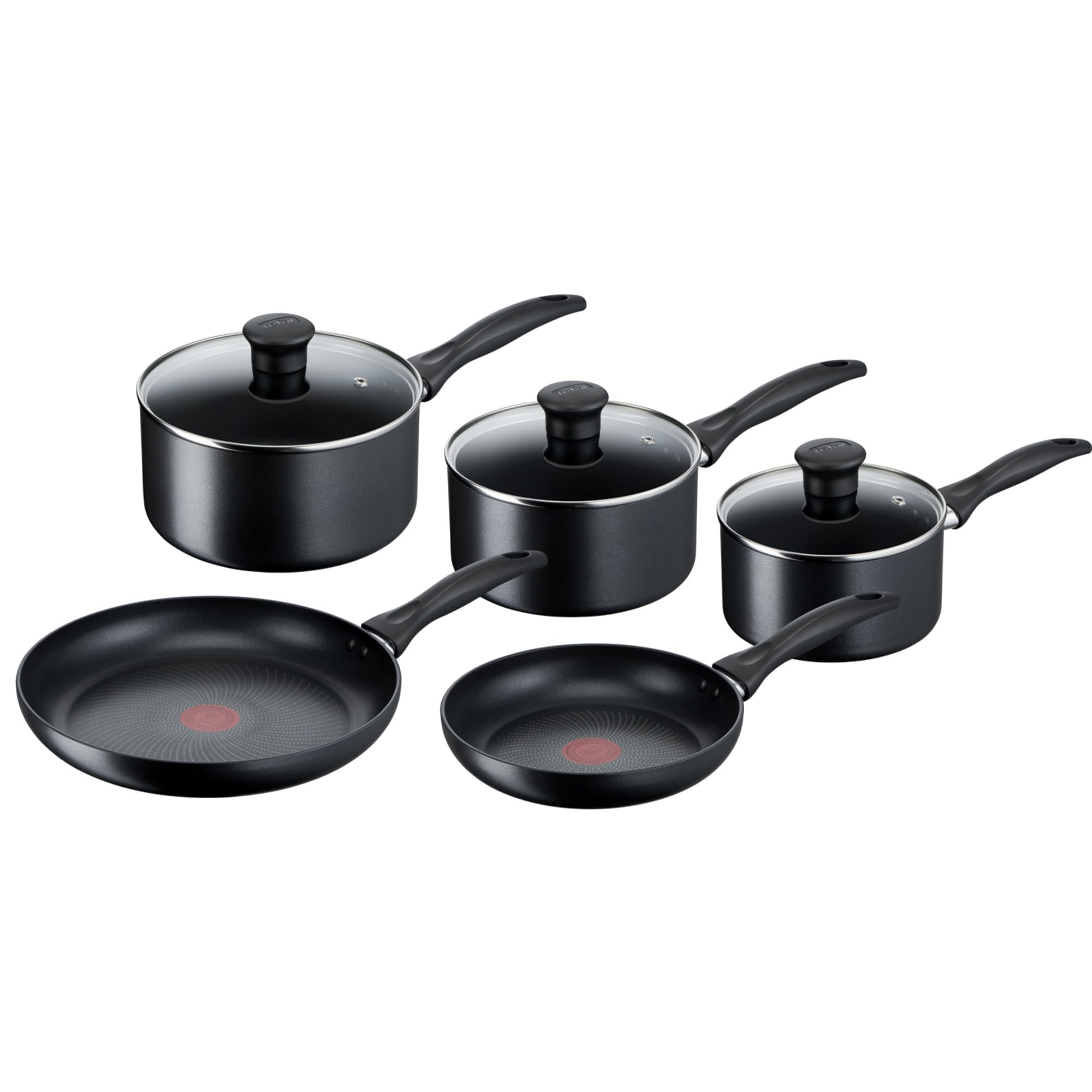 Tefal 5-Piece Induction Non-Stick Cookware Set | Titanium Coating - Black