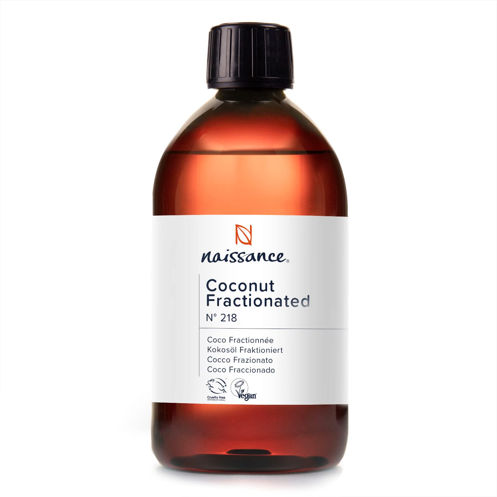 Naissance Fractionated Coconut Oil (No. 218) – 450ml Pure MCT Carrier Oil