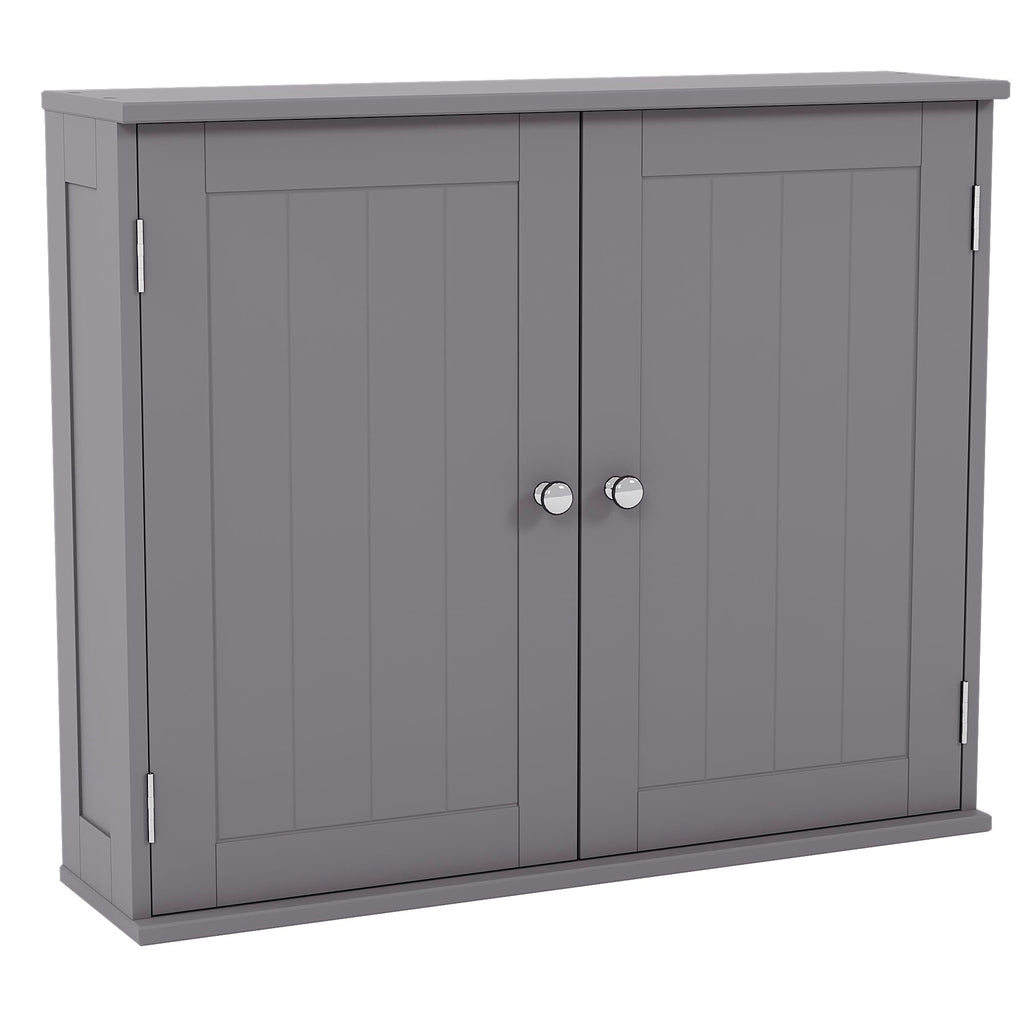 Bath Vida Priano Wall Mounted Bathroom Cabinet - Double Door Grey MDF