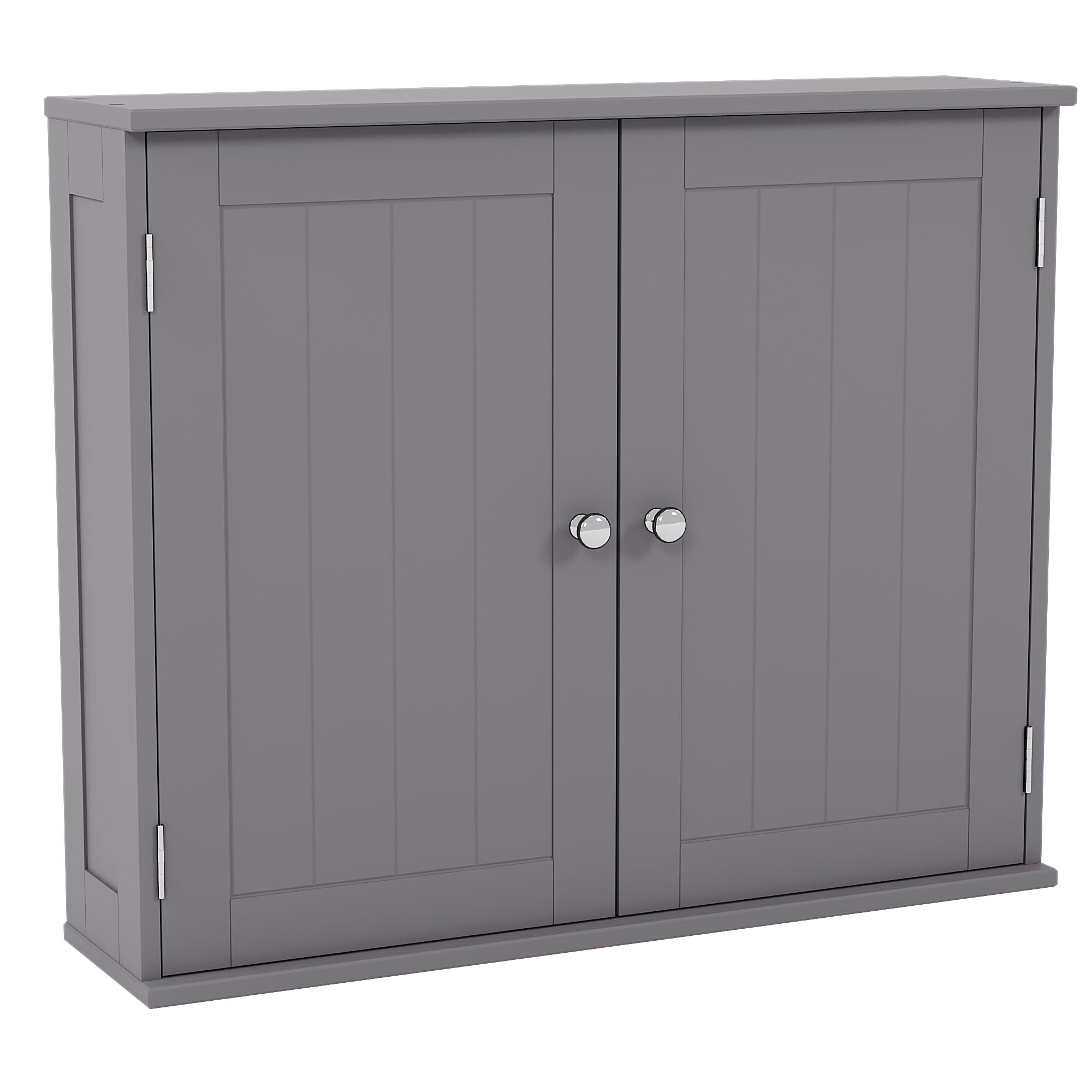 Bath Vida Priano Wall Mounted Bathroom Cabinet - Double Door Grey MDF