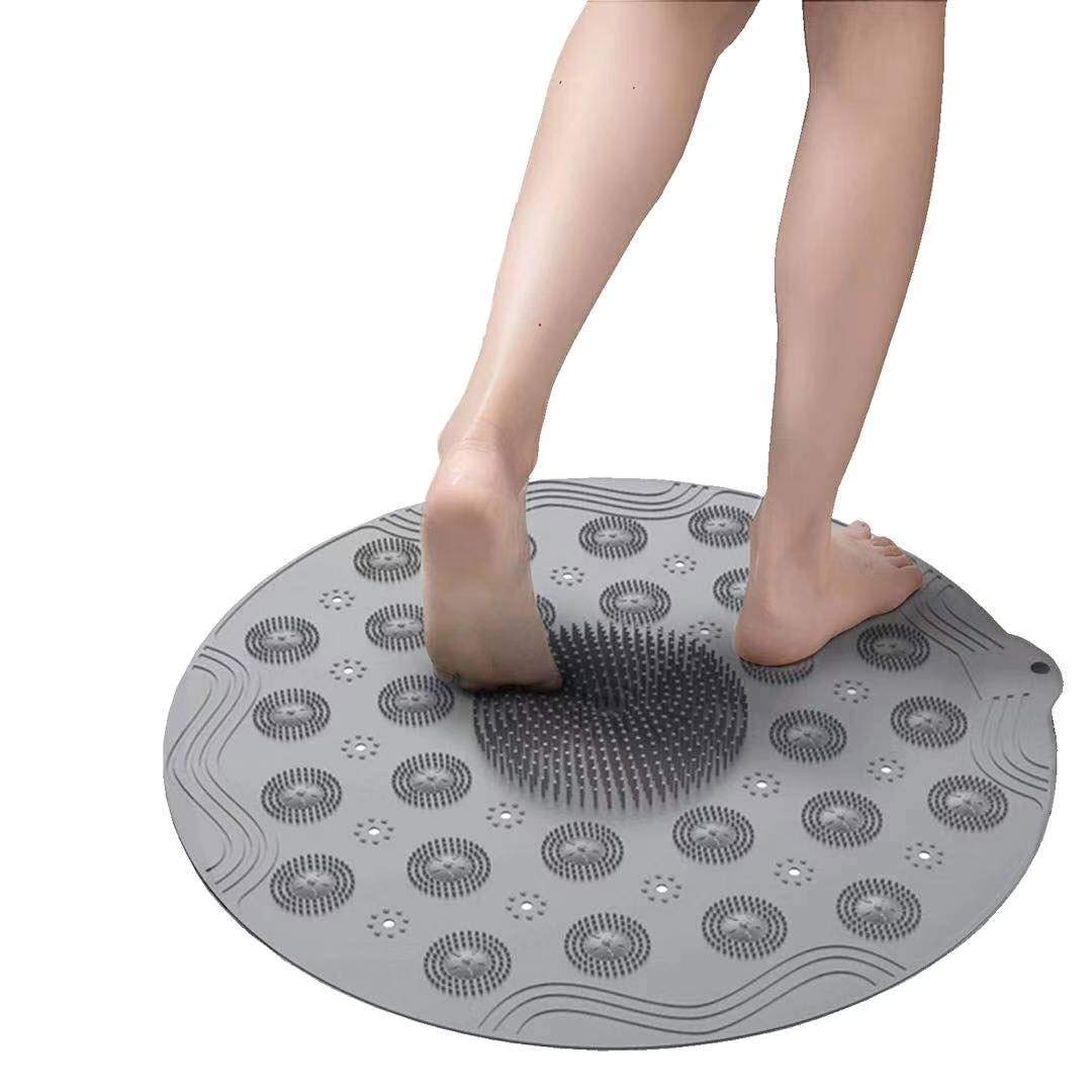 Jolof Store Non-Slip Round Silicone Shower Mat | Foot Massager & Scrubber