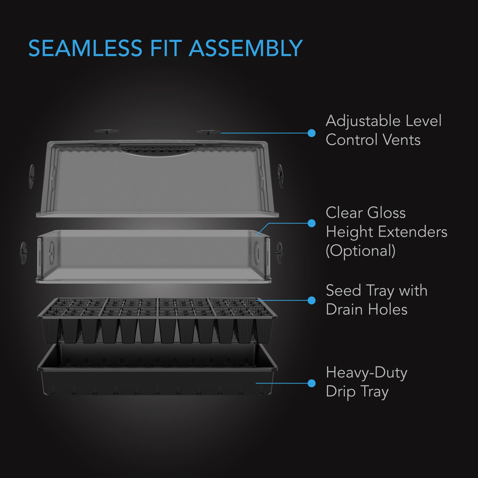 AC Infinity Humidity Dome Germination Kit | 72-Cell Seedling Tray