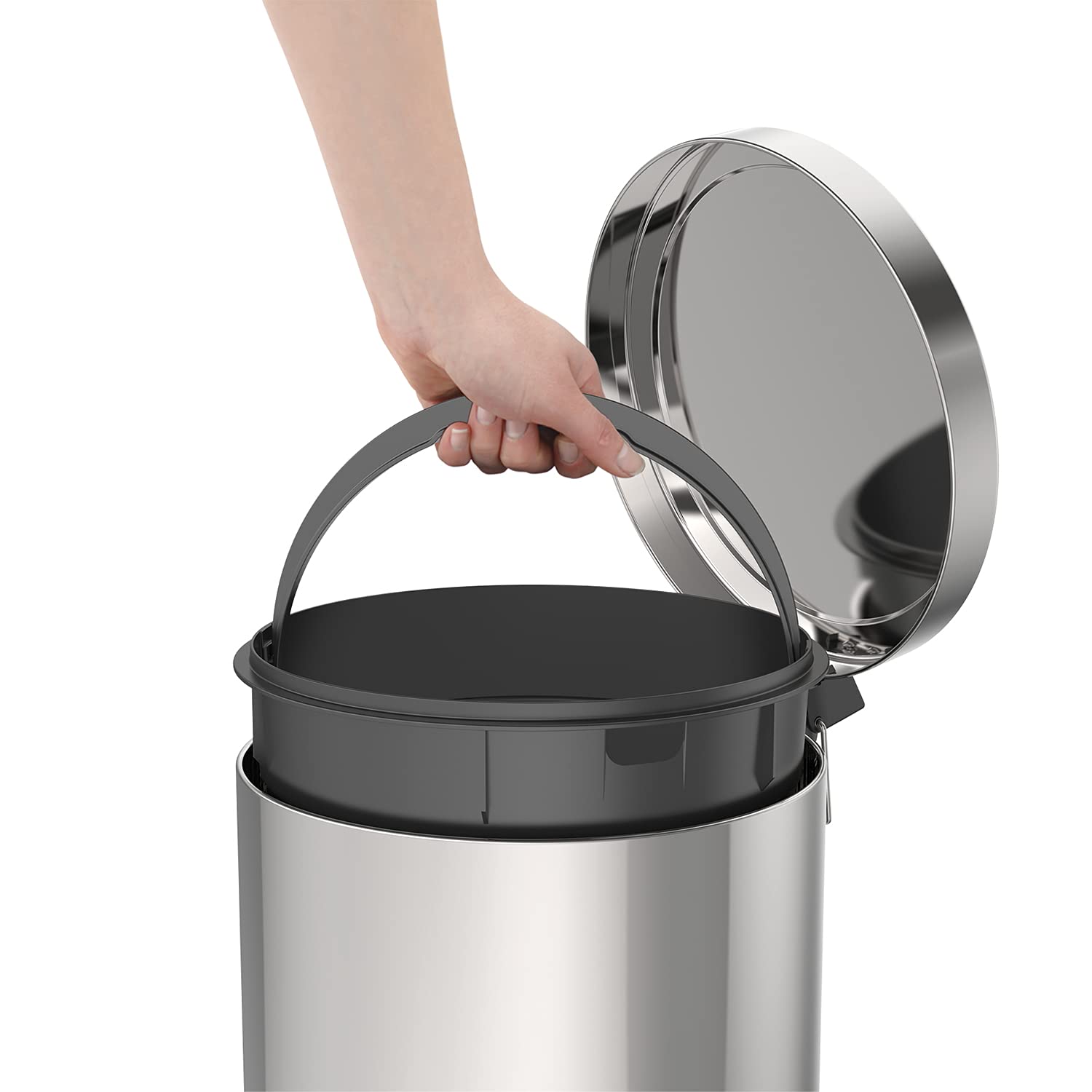 Tramontina 30L Stainless Steel Kitchen Bin – Pedal Waste Bin with Lid