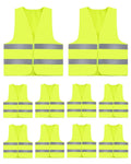 ZephyrCraft 10-Pack Hi Vis Safety Vests | Yellow Reflective Work Gear