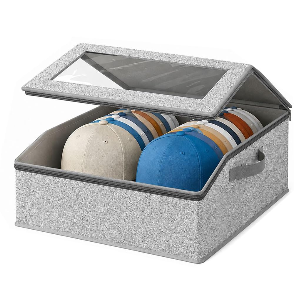 Wotendy Hat Storage for Baseball Caps, Holds Up to 24 Caps, Grey - image 1