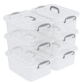 Xyskin 6 Packs 8 L Latching Box with Handles, Plastic Storage Bin with Lids, Clear Storage Organizer Box