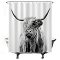 Ulticool Scottish Highlander Shower Curtain | Black & White Polyester