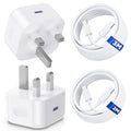 20W USB-C Fast Charger for iPhone – 2M & 3M Cables (2 Pack)