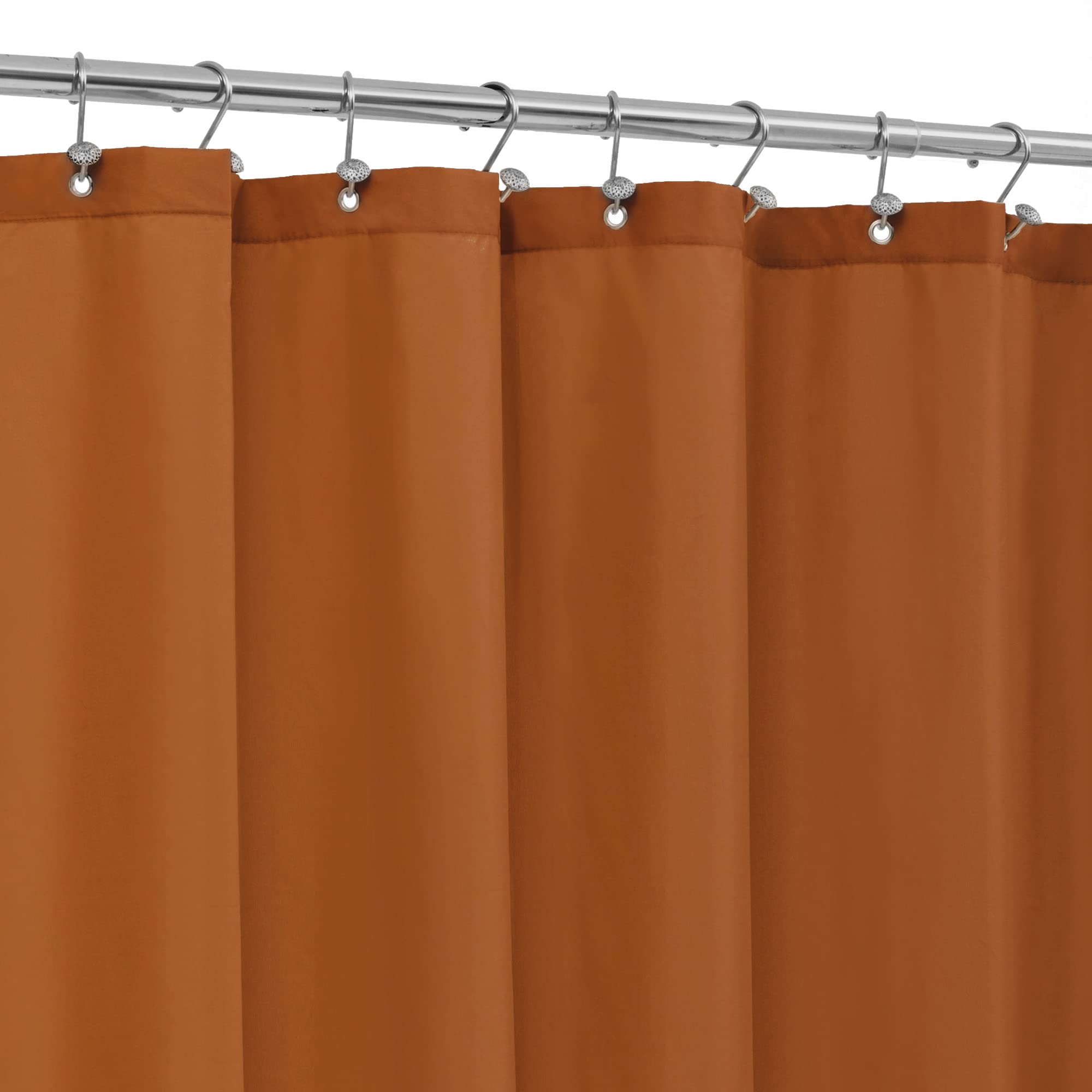 Jolof Store Burnt Orange Fabric Shower Curtain Liner – Waterproof Cloth