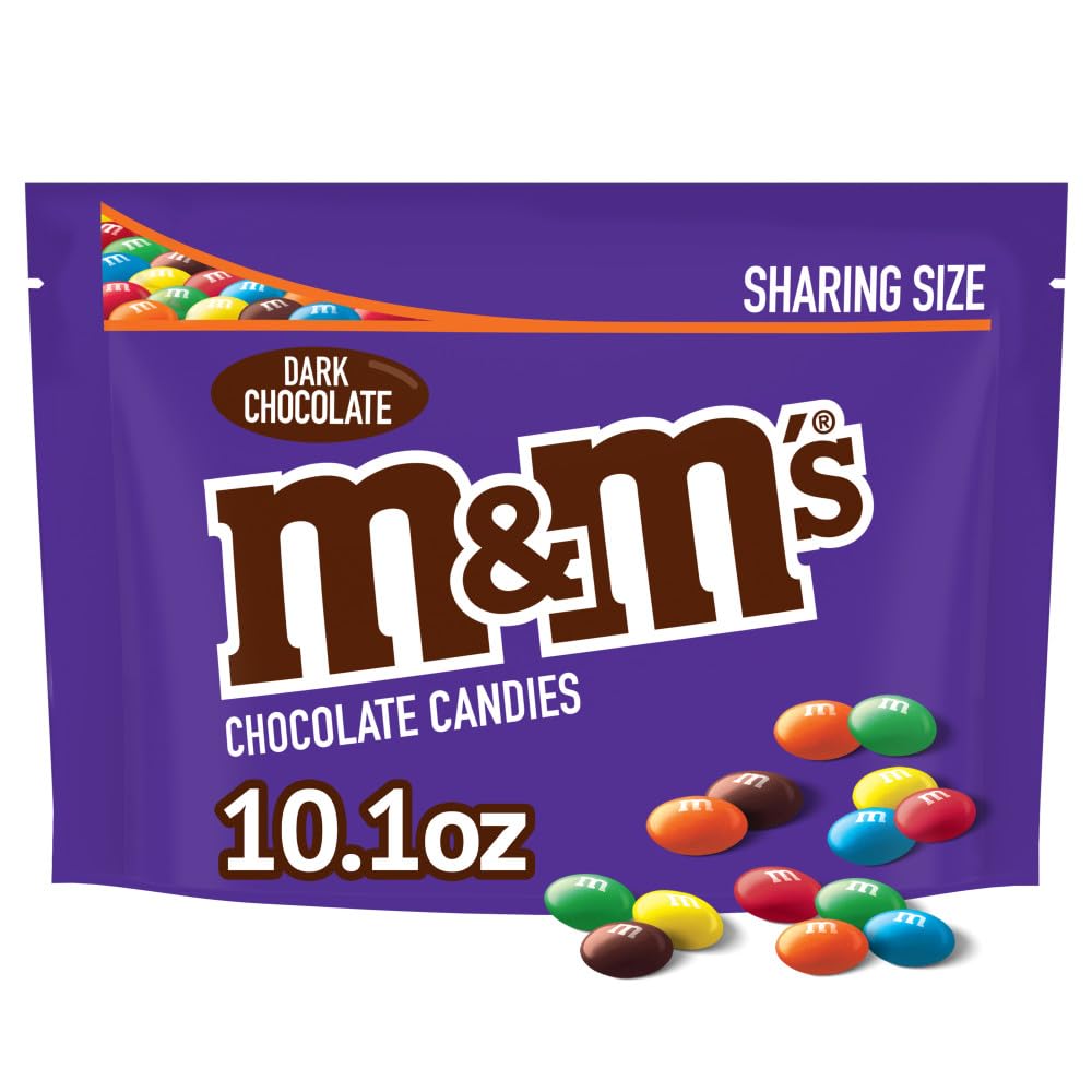 M&M's Dark Chocolate Peanut Candy - Sharing Size Resealable Bag, 286.3g