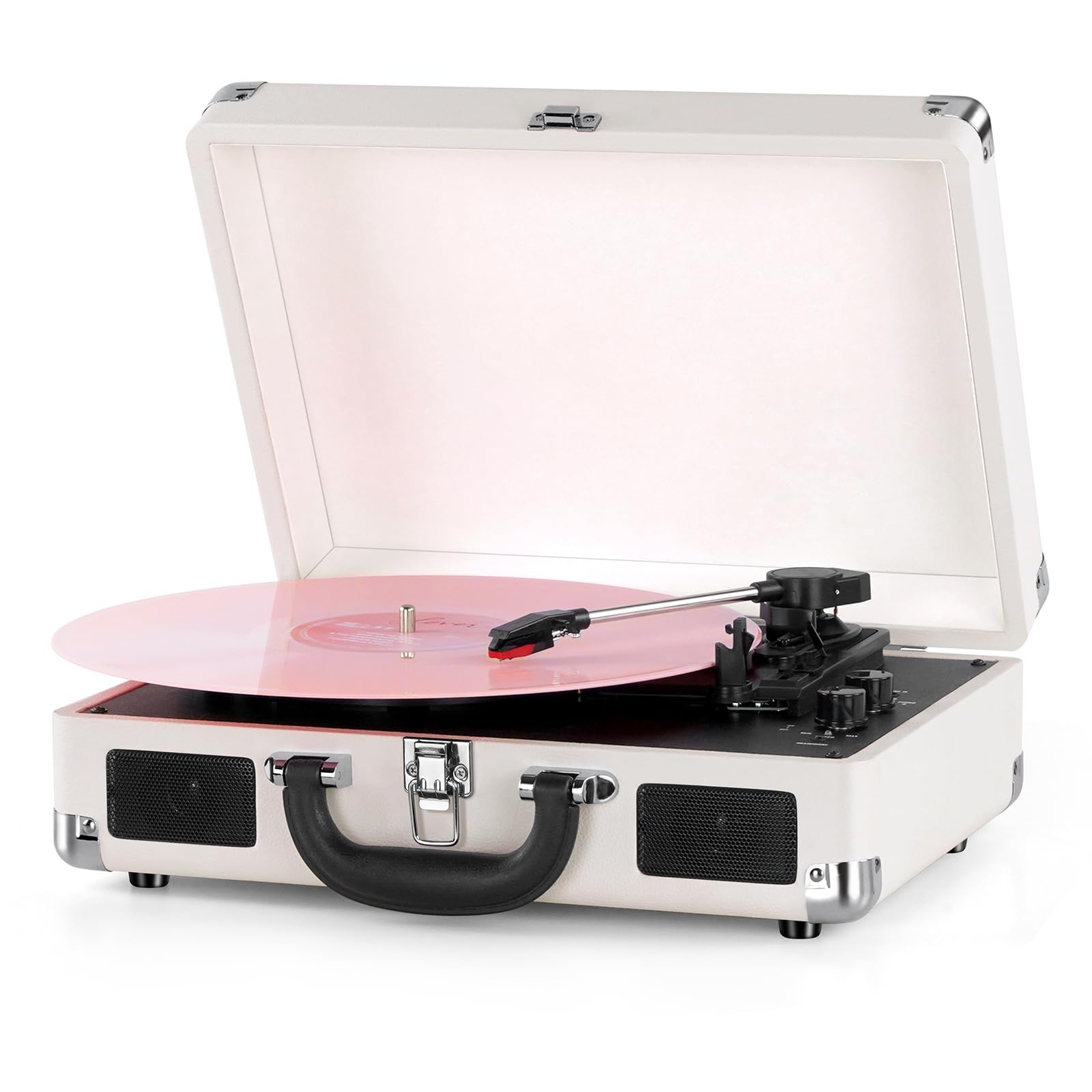 Bluetooth Vinyl Record Player – 3-Speed Portable Suitcase