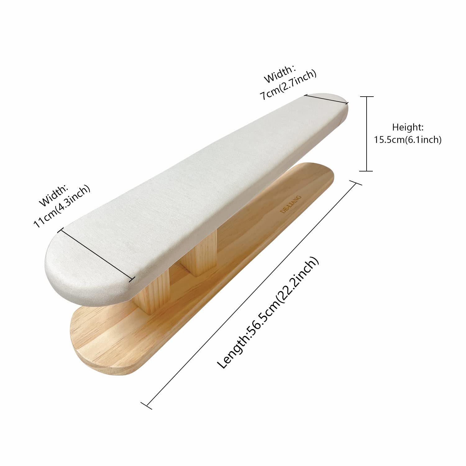 DE-LIANG Padded Sleeve & Chest Tailor Ironing Board with Wooden Base