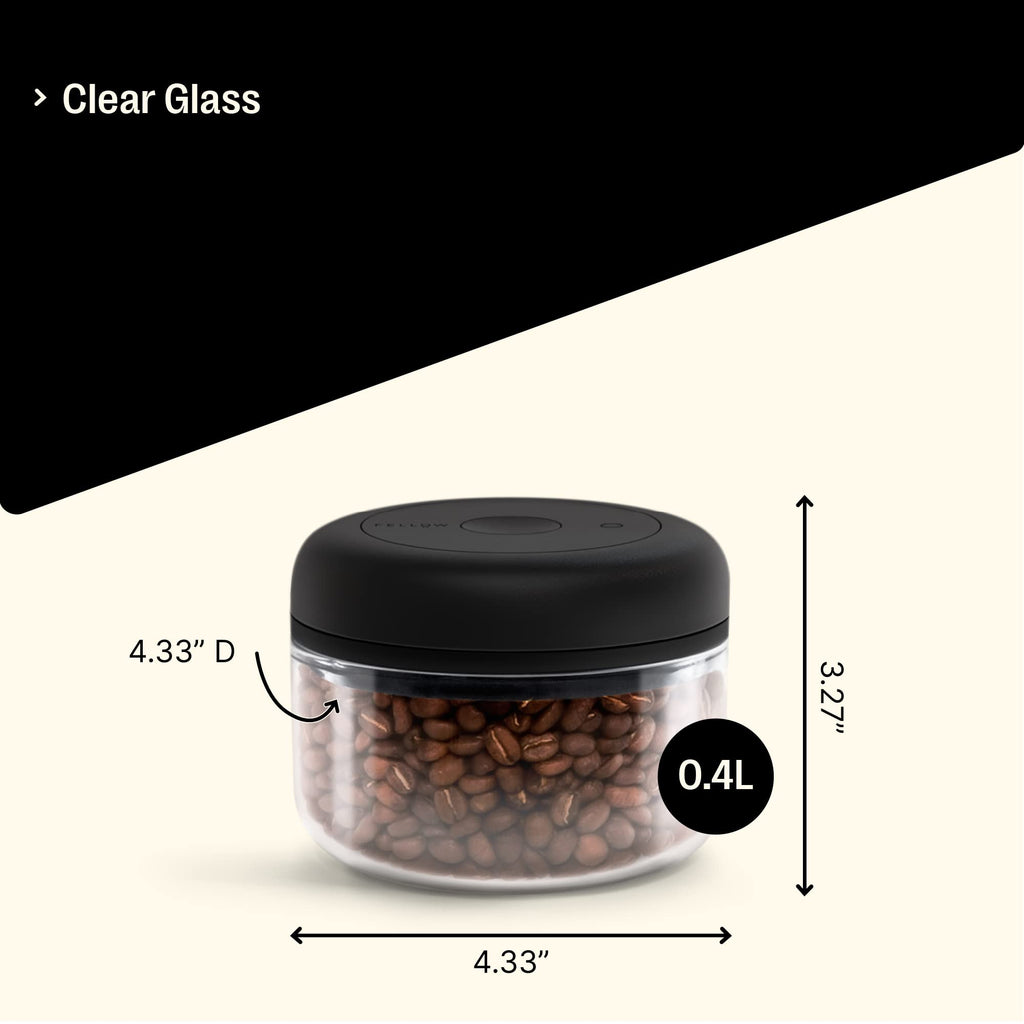 Fellow Atmos Vacuum Canister – 0.4L Clear Glass Coffee Storage Jar