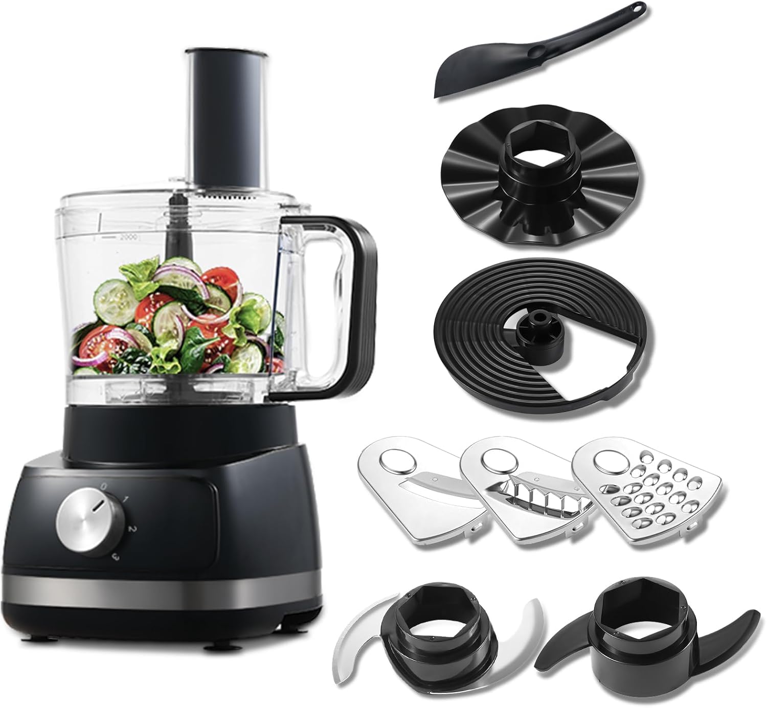 TopStrong 6-in-1 Food Processor & Blender | 800W Multifunctional, 2L Bowl