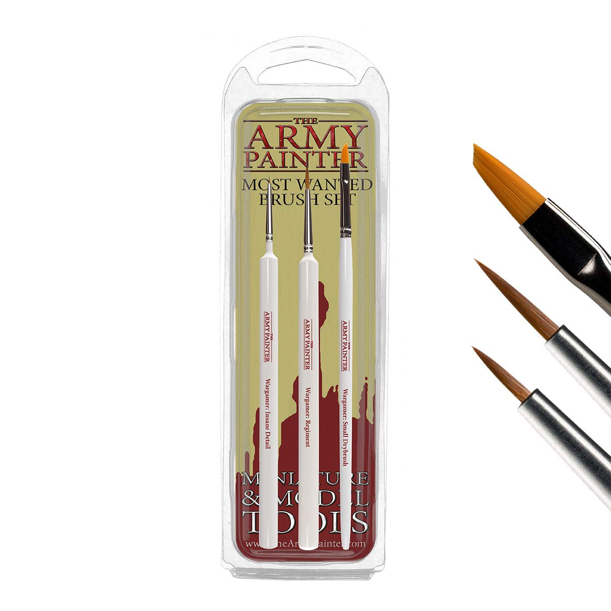 The Army Painter Wargamer Most Wanted Brush Set | 3 Sable Hair Brushes
